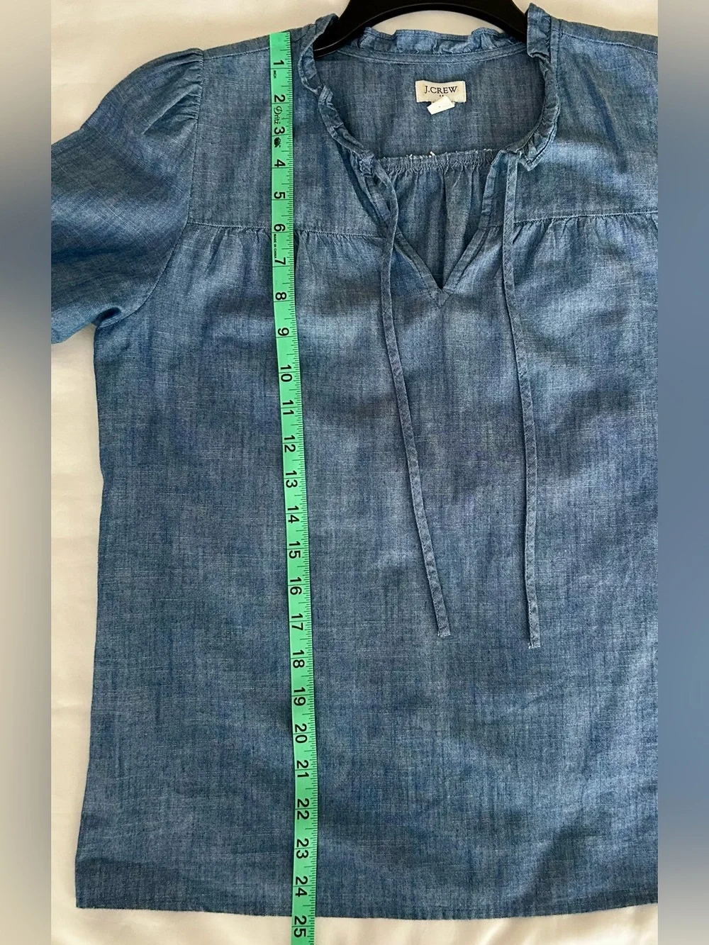 J. Crew Chambray Blue V-Neck Peasant Tunic